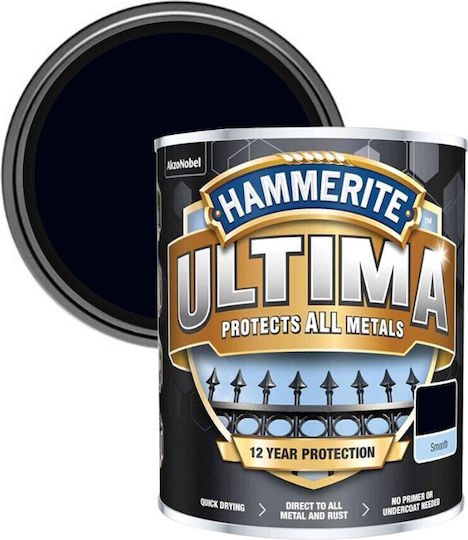 Hammerite Риполин На Водна Основа Ultima 0.75л Черен Мат