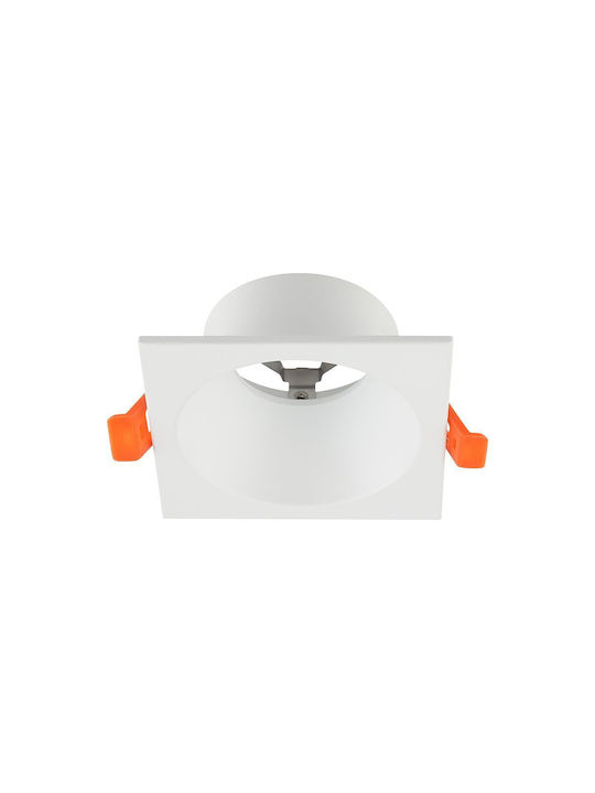 V-TAC Square Metallic Frame For White GU10 Ceiling Spots 8.2x8.2cm