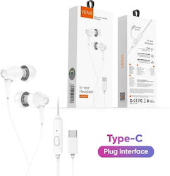 Vidvie In-ear Handsfree Ακουστικά με Βύσμα USB-C Λευκό Vidvie In-ear Handsfree Ακουστικά με Βύσμα USB-C Λευκό
