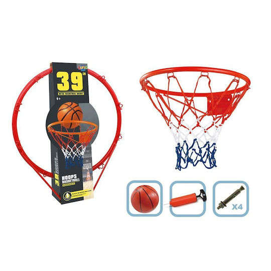 Luna Kids' Basketball Hoop Indoor Wall Mount with Ball