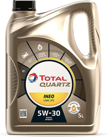 Total Ineo Long Life Ημισυνθετικό Λάδι Αυτοκινήτου 5W-30 5lt