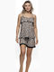 Galaxy Καλοκαιρινό Βαμβακερό Babydoll Animal Print