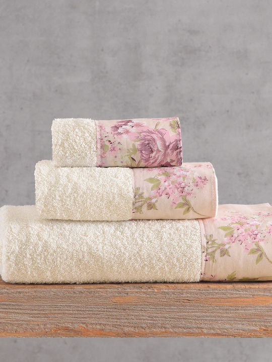 Rythmos Set of Bath Towels 3 pcs Springtime Whi...