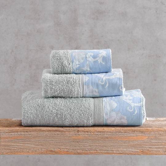 Rythmos Set of Bath Towels 3 pcs Candince Gray-Blue Weight 500gr/m²