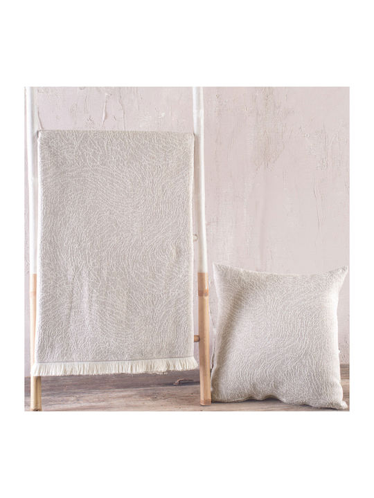 Rythmos Terrain Decken & Couchdecken Viersitzer-Sofa Überwurf Zwei Seiten Jacquard 180x330cm Beige