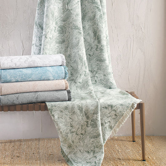 Rythmos Peony Armchair Throw Jacquard 160x180cm Beige