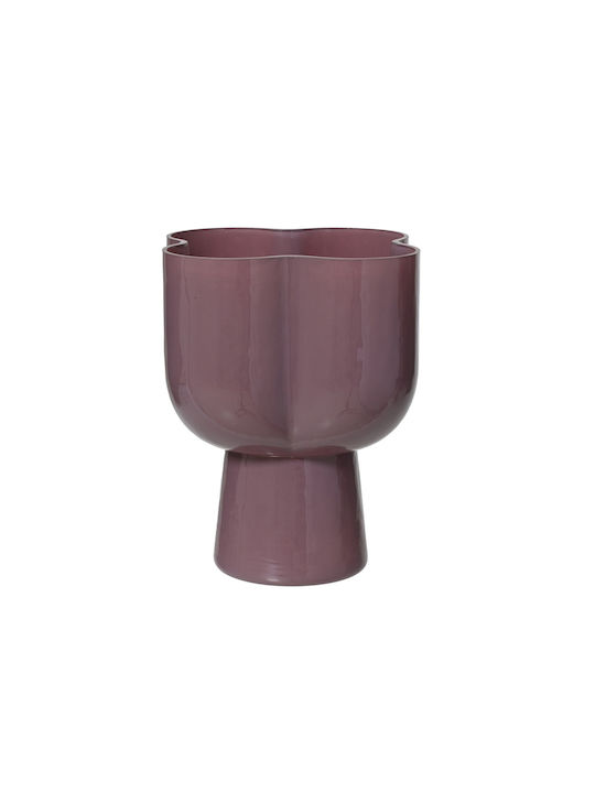 Kaemingk Dekorative Glasvase Lila 22x18xH24,5cm