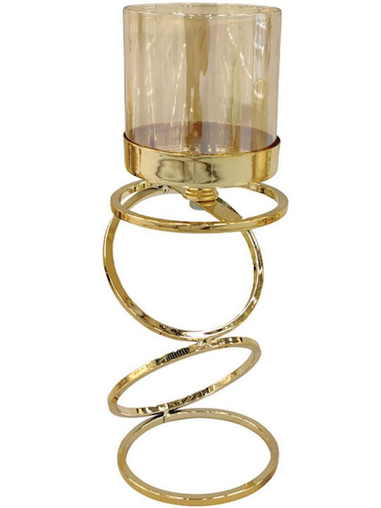 Kerzenhalter Glas in Gold Farbe 12x12x36cm
