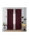 My Home Luxury Burgundy Curtain with Grommets 270x280cm