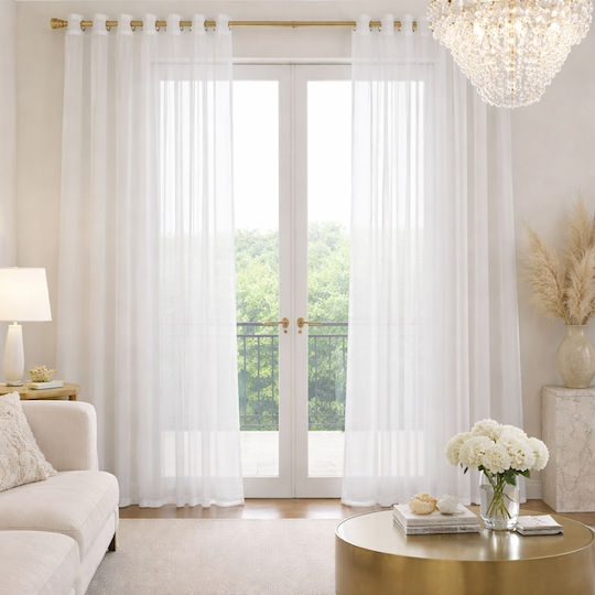 My Home Luxury Перде с Копчета Бяло 280x270см