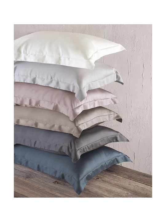 Rythmos Oxford Σετ Μαξιλαροθήκες Oxford Glacier Off White 50x70εκ.