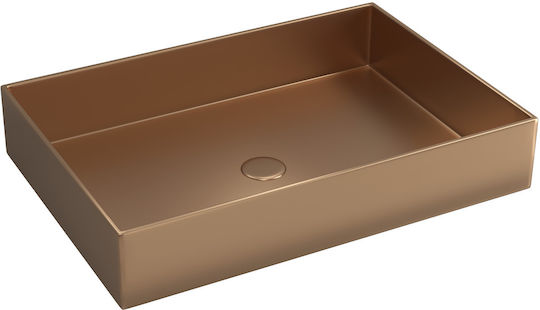 Επικαθήμενος Νιπτήρας Πορσελάνης 55x38x10cm Rose Gold Επικαθήμενος Νιπτήρας Πορσελάνης 55x38x10cm Rose Gold