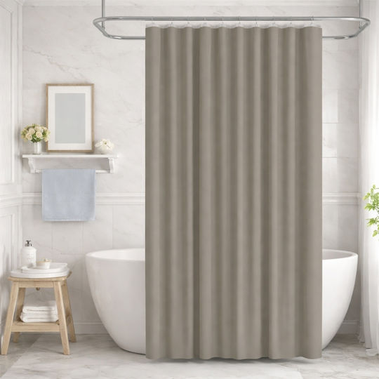 My Home Luxury Shower Curtain Fabric 180x180cm Dark Grey