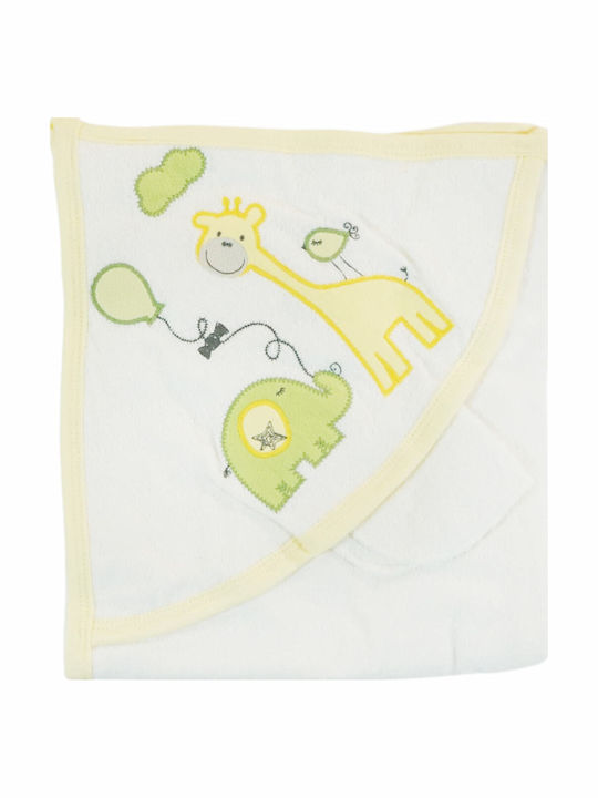 Pamuk Baby Baby Hooded Towel with Hood Golden Bubbles 74x100cm