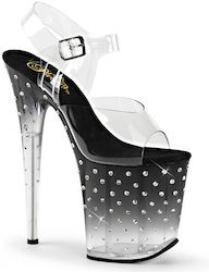 Pleaser Stardust Strass Πλατφόρμες Μαύρες