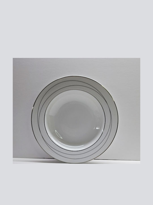 Christinholm Πιάτο Βαθύ από Πορσελάνη Ασημί 23cm 40τμχ