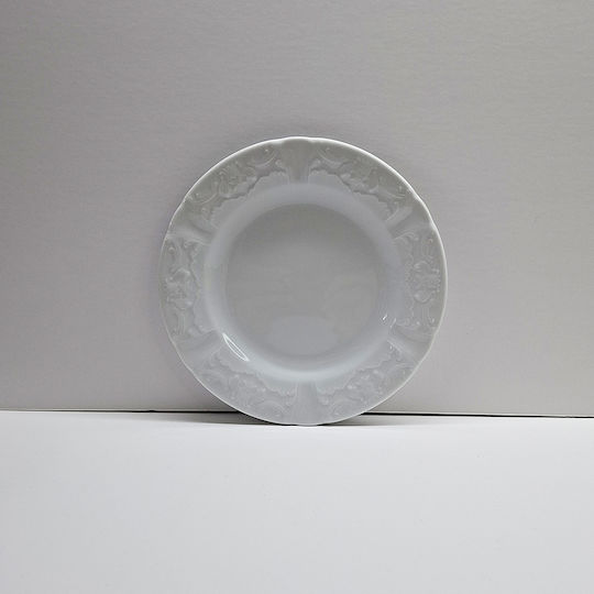 Cryspo Trio Regina Dessert Plate From White Porcelain 21cm