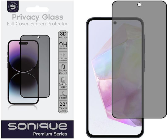 Sonique 3D 0.33mm Full Glue Privacy Tempered Glass Black (Galaxy A35 Oppo A55 5G)