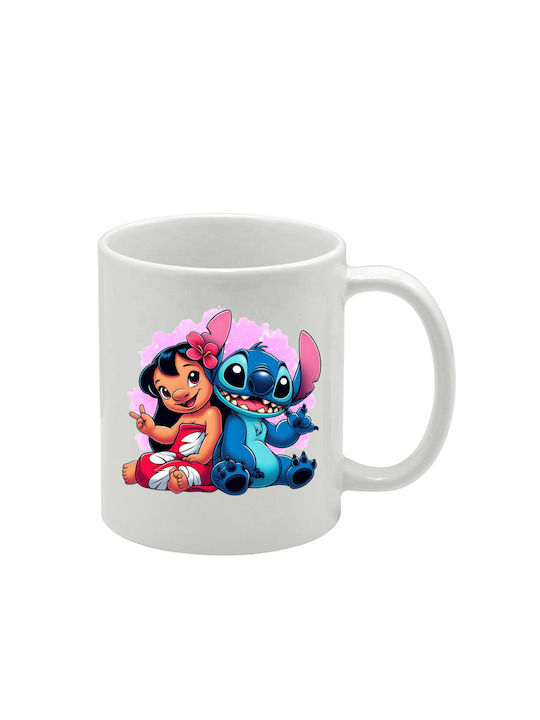 Λευκή Κούπα Lilo&stitch