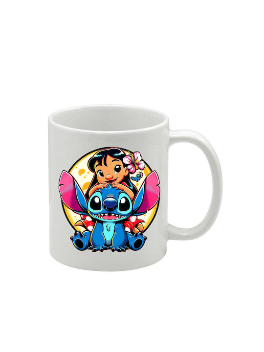 Λευκή Κούπα Lilo&stitch