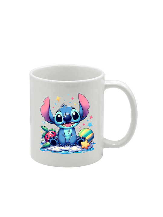 Λευκή Κούπα Lilo&stitch