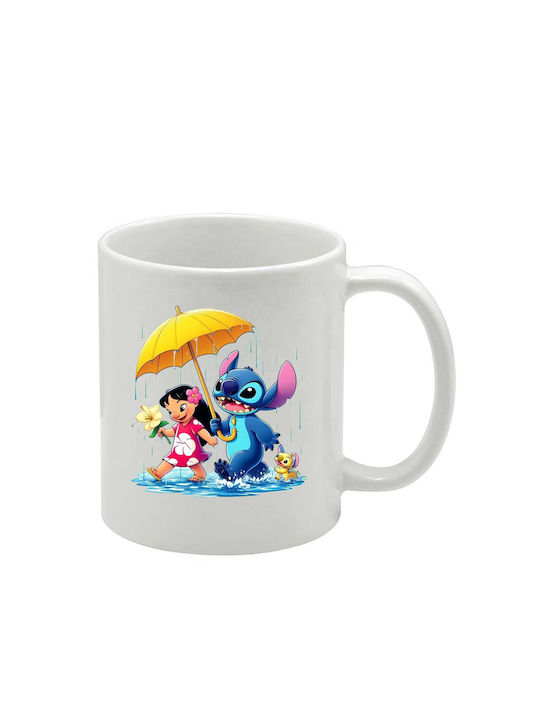 Λευκή Κούπα Lilo&stitch
