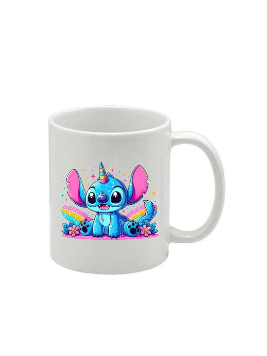 Λευκή Κούπα Lilo&stitch