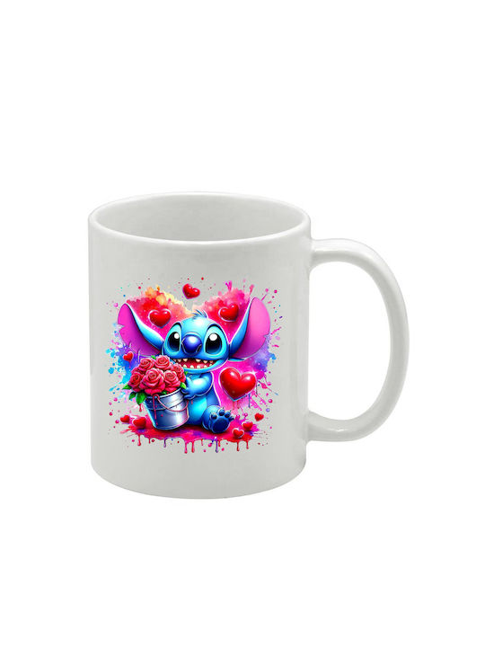 Λευκή Κούπα Lilo&stitch