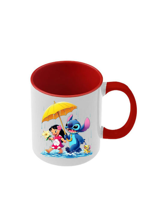 Κούπα Lilo&stitch Κόκκινη Λαβή Εσωτερικό