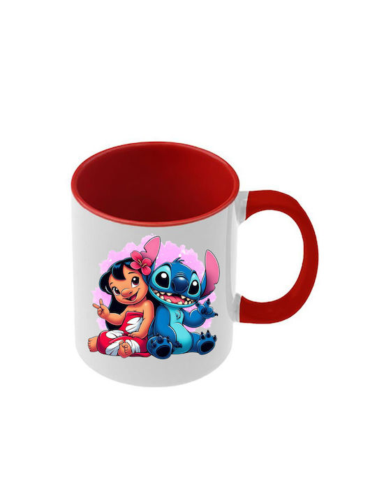 Κούπα Lilo&stitch Κόκκινη Λαβή Εσωτερικό