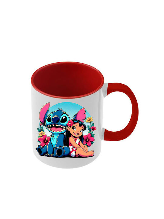 Κούπα Lilo&stitch Κόκκινη Λαβή Εσωτερικό