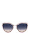 Longines Woman Sunglasses with Rose Gold Frame and Blue Lens