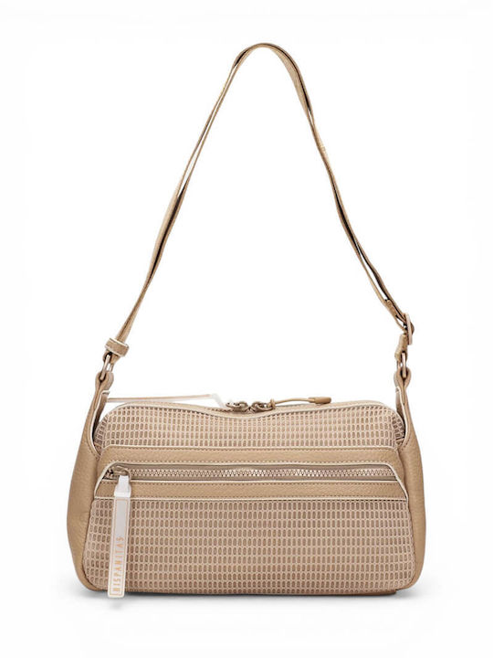 Fabric Women's Shoulder Bag Beige