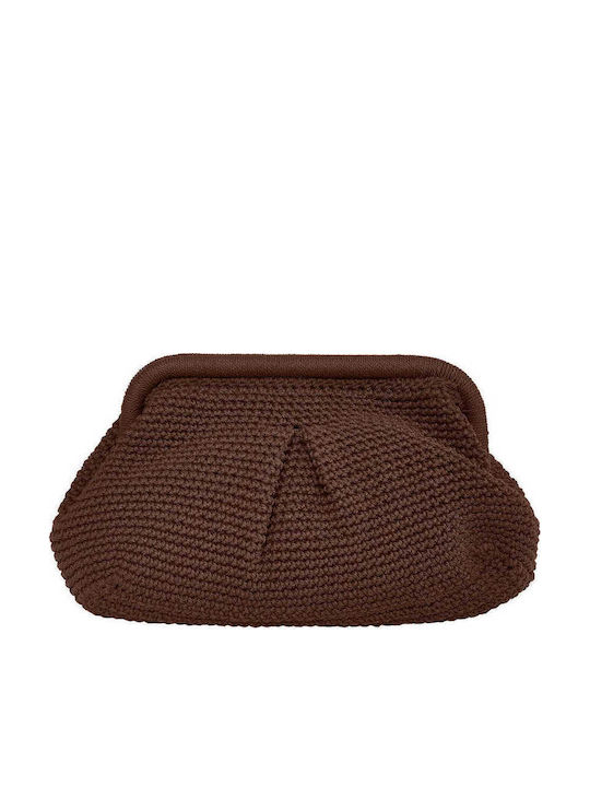 Celestino Γυναικεία Τσάντα Clutch Πλεκτή Καφέ