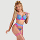 Bra And Panty Set Lace And Rose Details Rose Spliced Eyelash Lace Bra Set Pink
