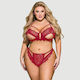 Plus Size Σετ Σουτιέν Δαντέλα & Βαθύ V Exquisite Lace Appeal Deep V Mini Temptation Bra Set Κόκκινο