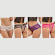 Slip Open Crotch Floral Lace Set 4 Pieces Open Crotch Floral Lace Panty 4 In 1