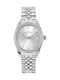 Jacques Lemans Derby Crystals Γυναικείο Ρολόι Μπαταρίας με Ασημί Μεταλλικό Μπρασελέ