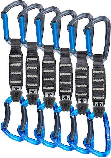 Skylotec Lime Set Ny Pro Climbing Quickdraws 6 Pack 12 Cm Anthracite Electric Blue