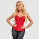 Corset 12-Piece Lace-Up Palace Corset Kit Steel Buckles & Plastic Boning Red