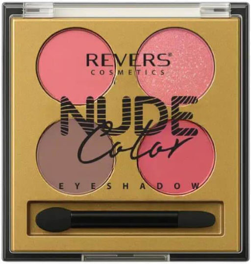 Revers Cosmetics Palette with Eye Shadows in Pressed Powder Nude Color