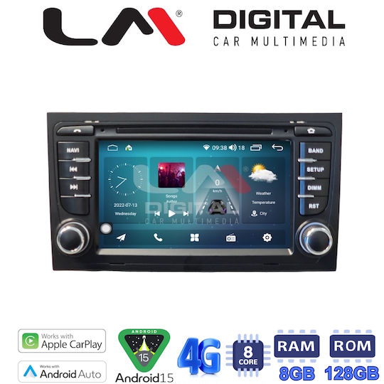 LM Digital Ηχοσύστημα Αυτοκινήτου για Seat Exeo Audi A4 2001 (Bluetooth/USB/WiFi/GPS/Apple-Carplay/Android-Auto)