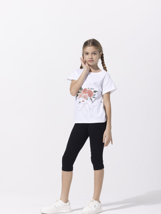 Kids Set with Leggings Summer 2 Pieces White