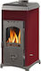 Thermozoff Sobă pe Lemne Ceramică 6.4kW Burgundy