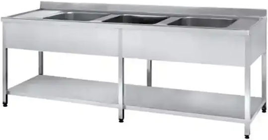 Niki Inox Open Triple Scullery Sink MBOS.70185.35