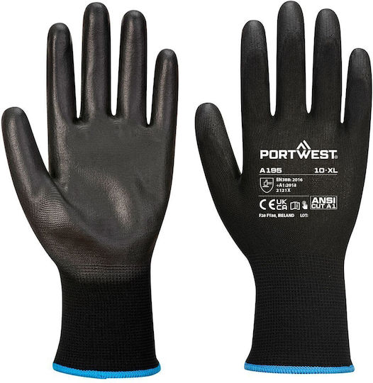 Portwest Safety Gloves Black Polyurethane