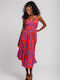 Sommer Midi Damenkleid Orange