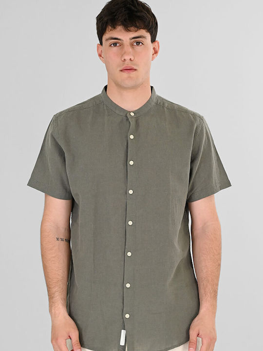 Rebase Short Sleeve Linen Shirt in Regular Fit ...
