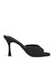 Suede Mules with High Heel in Black Colour