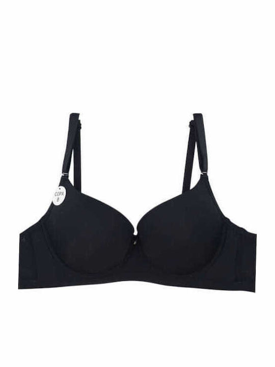 Sutien Negru Cu Căptușeală Ușoară Și Underwire